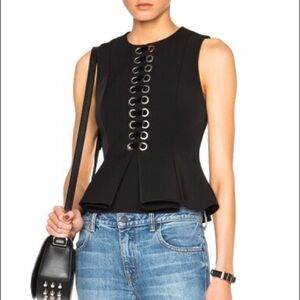Alexander Wang front lace up peplum top 2